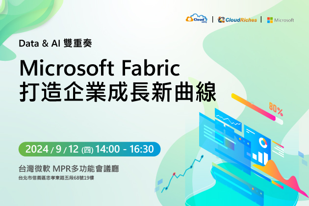 【實體研討會】9/12 Data & AI 雙重奏：Microsoft Fabric 打造企業成長新曲線